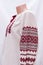 Shirt female national folklore, a folk costume Ukraine, isolated on gray white background