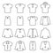 Shirt Icons Thin Line Vector Illustration Set