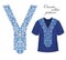 Shirt, jacket and T-shirt collar pattern. Embriodery ornament. Vector.