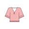 Shirt pink icon. Simple outline colored vector of woman clothes icons for ui and ux, website or mobile application