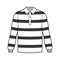 Shirt rugby technical fashion illustration with long sleeves, tunic length, henley neck, oversized, flat collar. Apparel