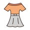Shirt and skirt female accessory clothes line and fill icon