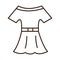 Shirt and skirt female accessory clothes line icon