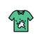 Shirt stain vector line colour icon