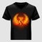 Shirt template with Phoenix in flame