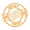 SHIRT, text written on orange  postal stamp