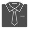 Shirt with tie solid icon. Formal male clothes vector illustration isolated on white. Business suit glyph style design