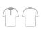 Shirt zip polo technical fashion illustration with short sleeves, tunic length, henley neck, oversized, flat knit collar