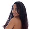 Shirtless Asian Indian Woman with Happy Face