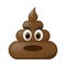 Shit icon, angry faces, poop emoticon isolated on white background.