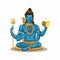 Shiva figure symbol hindu religion concept in cartoon illustration vector isolated in white background