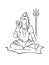Shiva, Hindu god, giving blessing, sitting with beads, trident. Mahadeva, Adiyogi, supreme deity of destruction, time, dance.