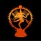 Shiva Nataraj vector icon with worm color on black background