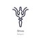 shiva outline icon. isolated line vector illustration from religion collection. editable thin stroke shiva icon on white