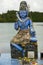 Shiva statue at Ganga Talao Grand Bassin Hindu temple, Mauritius.