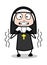 Shivering - Cartoon Nun Lady Vector Illustration