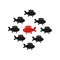 shoal fish animals isolated icon