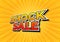 Shock sale on yellow comics background. Shock sale design template.