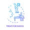 Shock treatment concept icon. Injury first aid, therapy step, rehabilitation