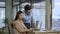 Shocked asian woman rejecting flirtation of male colleague, harassment at work
