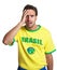 Shocked brazilian soccer fan