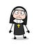 Shocked Cartoon Nun Face Expression Vector