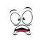 Shocked emoticon expression, puzzled emoji icon