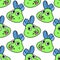 shocked face creature seamless textile print. repeat pattern background design