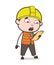 Shocked Face After Reading Result - Cute Cartoon Male Engineer Illustration