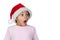 Shocked Girl Wearing Santa Hat