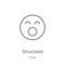 shocked icon vector from emoji collection. Thin line shocked outline icon vector illustration. Outline, thin line shocked icon for