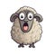 Shocked Sheep Sticker On Isolated Tansparent Background, Png, Logo. Generative AI