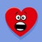 Shocked valentine heart cartoon illustration