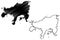 Shodoshima island Japan, East Asia, Japanese archipelago map vector illustration, scribble sketch Shodo map