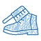 Shoe Brushing doodle icon hand drawn illustration