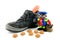 A shoe with carrot, pepernoten and black piet