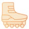 Shoe on casters flat icon. Roller skates orange icons in trendy flat style. Footwear gradient style design, designed for