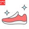 Shoe cleaning color line icon, dry cleaning and wash, run shoes sign vector graphics, editable stroke colorful linear