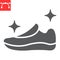 Shoe cleaning glyph icon, dry cleaning and wash, run shoes sign vector graphics, editable stroke solid icon, eps 10.