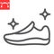 Shoe cleaning line icon, dry cleaning and wash, run shoes sign vector graphics, editable stroke linear icon, eps 10.
