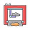 shoe factory equipment color icon vector illustration
