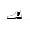 Shoe icon. Outline vector icon of stylish shoe, classic chelsea boot. Black and white linear illustration of elegant