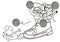 Shoe and kittens - coloring page, eps.