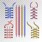 Shoe laces and boot lacing type icons on vector transparent background