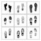 Shoe marks and human foot mark drawing by Illustration