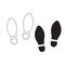 Shoe print icon isolated on white background with hand drawn doodle style vector