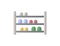 Shoe rack isolated icon in flat style