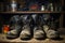 Shoe rack tales Old boots and military shoes gather dust