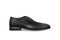 Shoe realistic. Stylish black men oxford boot on shoelace. Classic male outfit element icon