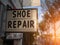 Shoe repair sign